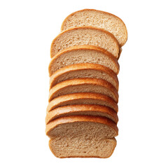 Freshly Sliced Whole Wheat Bread Stacked Neatly for Delicious Sandwiches and Healthy Breakfast Options Transparent background or png