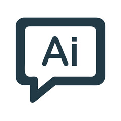 AI in chat bubble on transparent background for web and graphic design