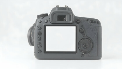 Grey Digital Camera on White Background