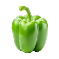 Fresh and Vibrant Green Bell Pepper Isolated on White Background for Culinary and Nutritional Uses Transparent background or png
