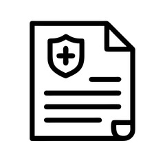 Medical report with shield on transparent background for web and graphic design