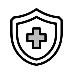 Obraz premium Shield with medical cross on transparent background for web and graphic design