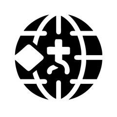 Silhouette global medical symbol on transparent background for web and graphic design