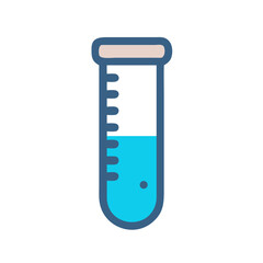 Test tube on transparent background for web and graphic design