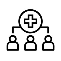 Team with medical cross on transparent background for web and graphic design