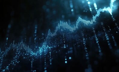 Abstract data visualization, fluctuating graph