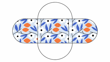 Floral Patterned Gift Bag Template