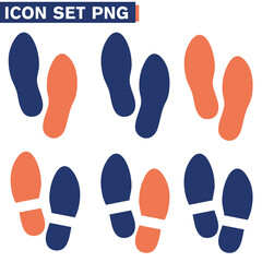 Set di icone  ICON di impronta DI PIEDI E SCARPA  illustrazioni