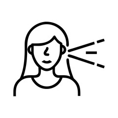 Winking Woman Face Icon – Minimal Black Line Female Avatar Symbol with Wink and Smile on White Background for Social Media, UI, Reactions, Chat, and Emoji Concepts