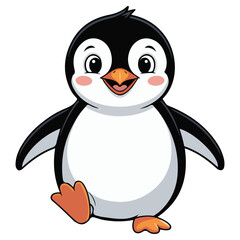 Cartoon penguin baby kids vector isolated white background