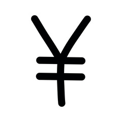 Handwritten Yen or Yuan money symbol. Currency illustration symbol vector design. CNY or JPY.