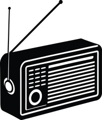 Minimalist Silhouette of Old-Fashioned Antenna Radio