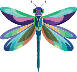 dragonfly on a white background