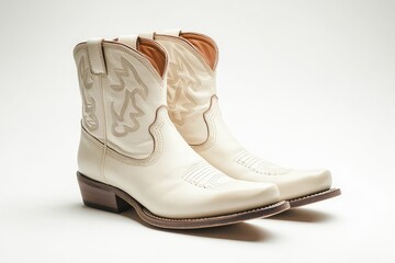 Pair of cream-colored cowboy boots