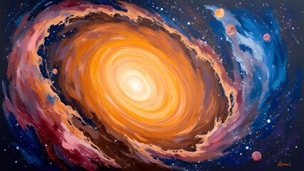 星々が輝くファンタジー空間 幻想的な宇宙の抽象背景