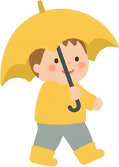 우산 쓴 아이