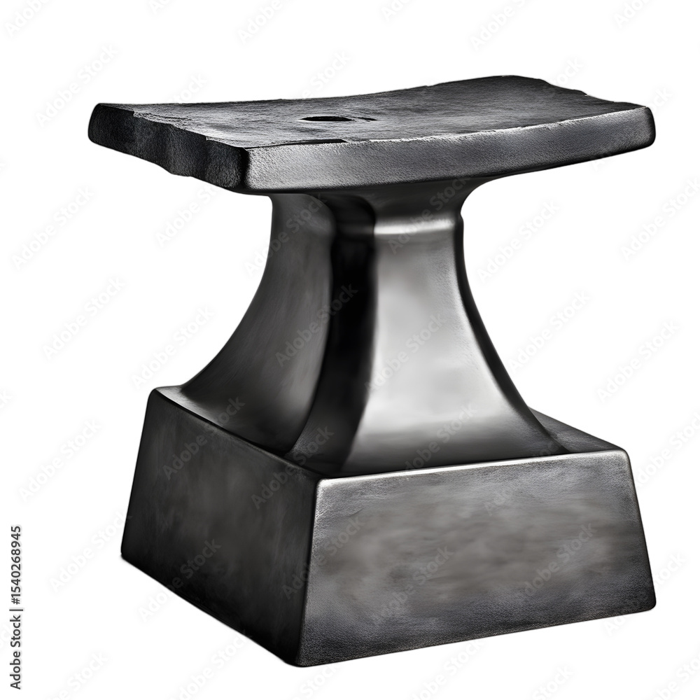 Poster a heavy blacksmith anvil with flat top, isolated on a empty plain background