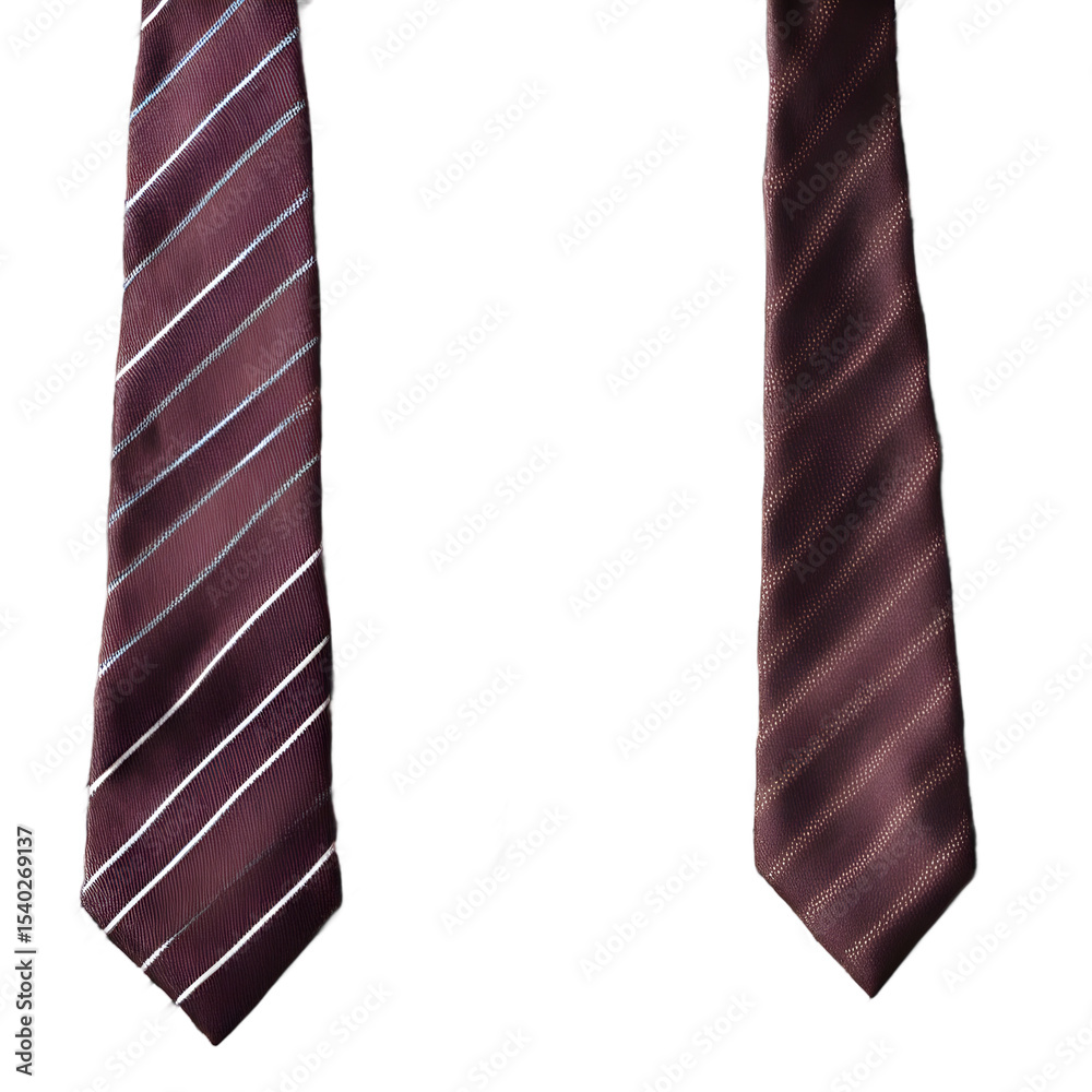 Poster A formal necktie with striped pattern, isolated on a empty plain background