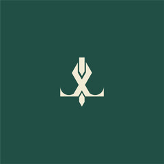very unique monogram XI logo design