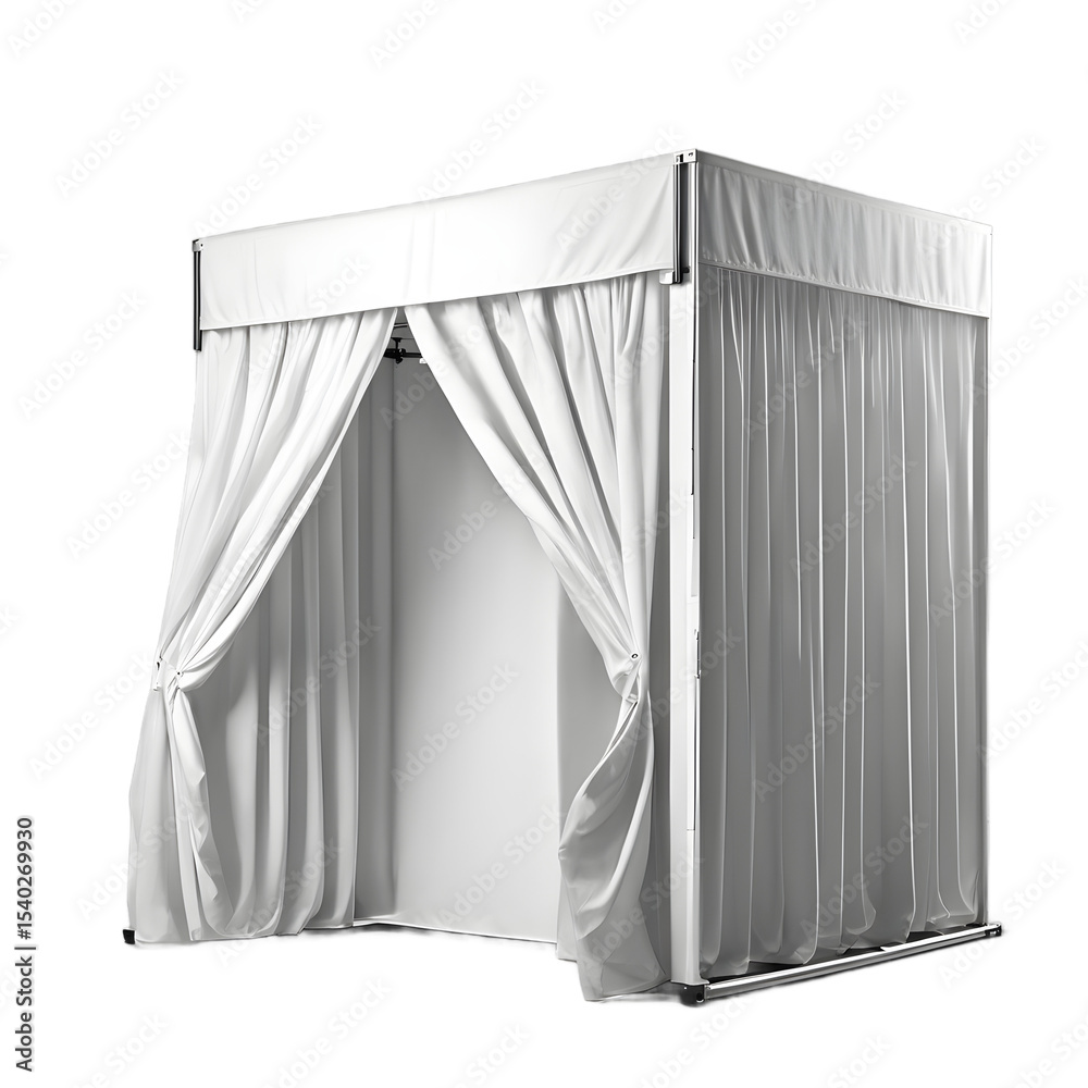 Aufkleber a foldable voting booth with curtains, isolated on a empty plain background