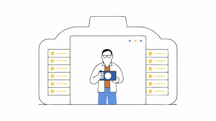 Photographer with Camera in Digital Frame