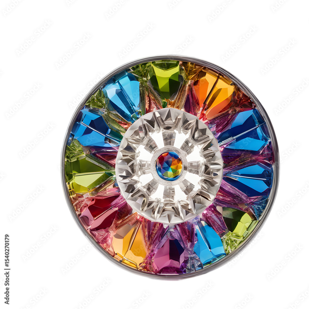 Poster a colorful kaleidoscope toy with lens, isolated on a empty plain background