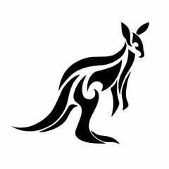 Tribal Kangaroo Tattoo Design Vector