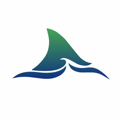 illustration design abstract shark fin logo