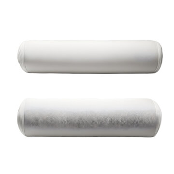 A long cylindrical bolster pillow (polochon), isolated on a empty plain background