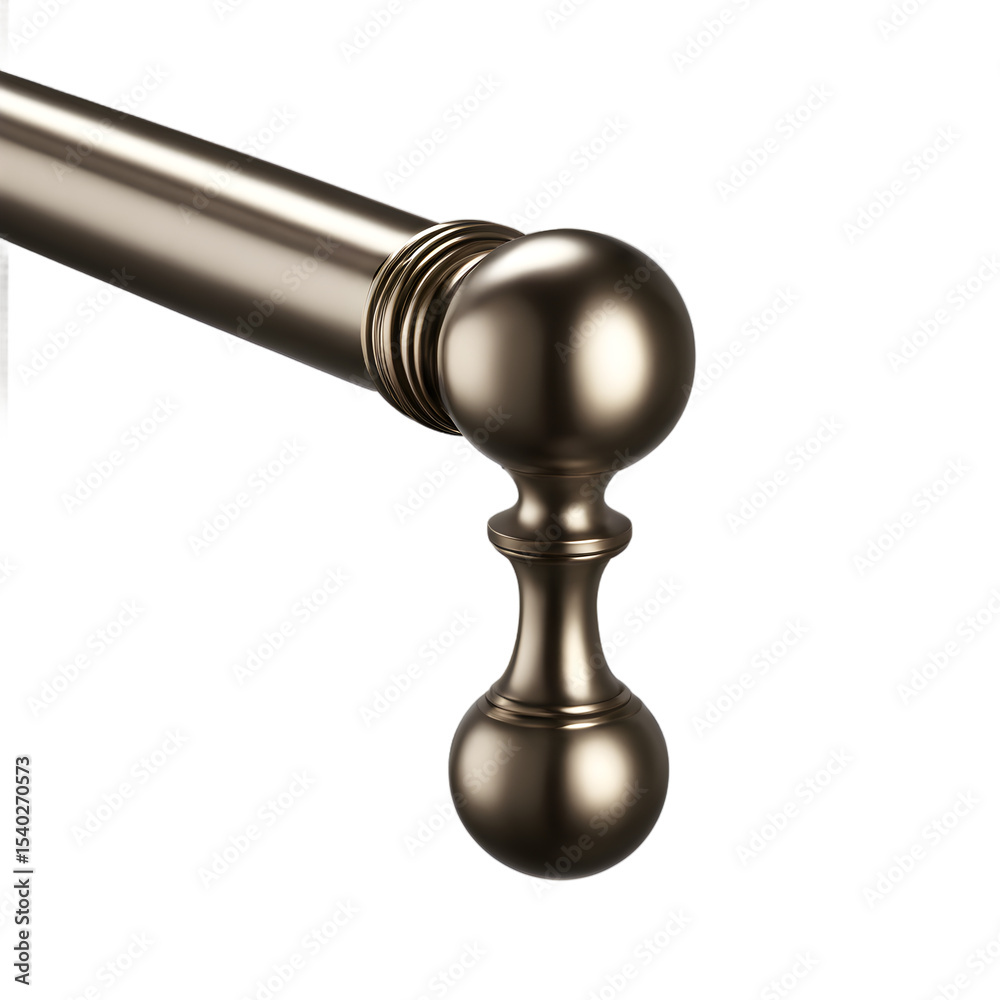 Poster A curtain rod with rounded finials, isolated on a empty plain background