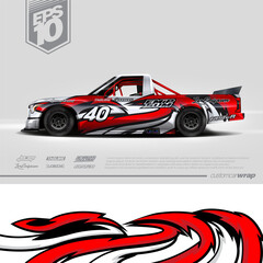 Racing car wrap design vector. Graphic abstract stripe racing background kit designs for wrap vehicle, race car, rally, adventure and livery. Full vector eps 10	

