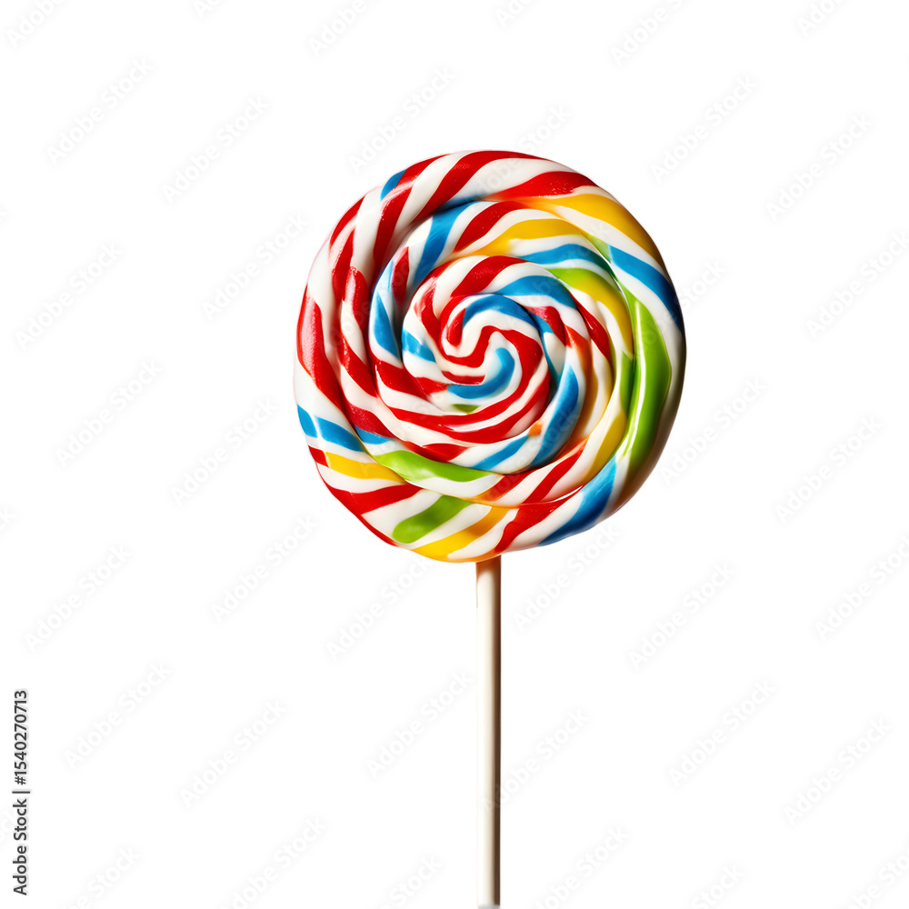 Aufkleber A colorful lollipop on a stick, isolated on a empty plain background