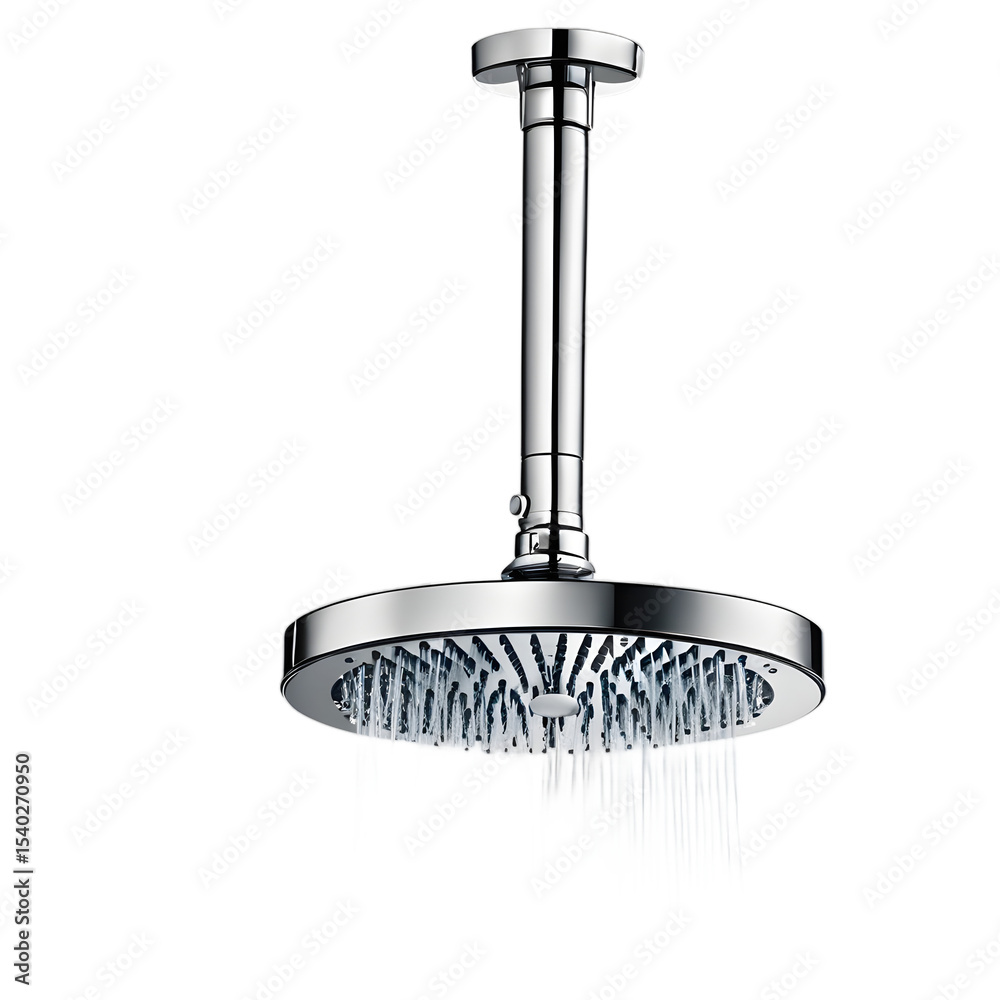 Poster A modern shower head with multiple jets, isolated on a empty plain background