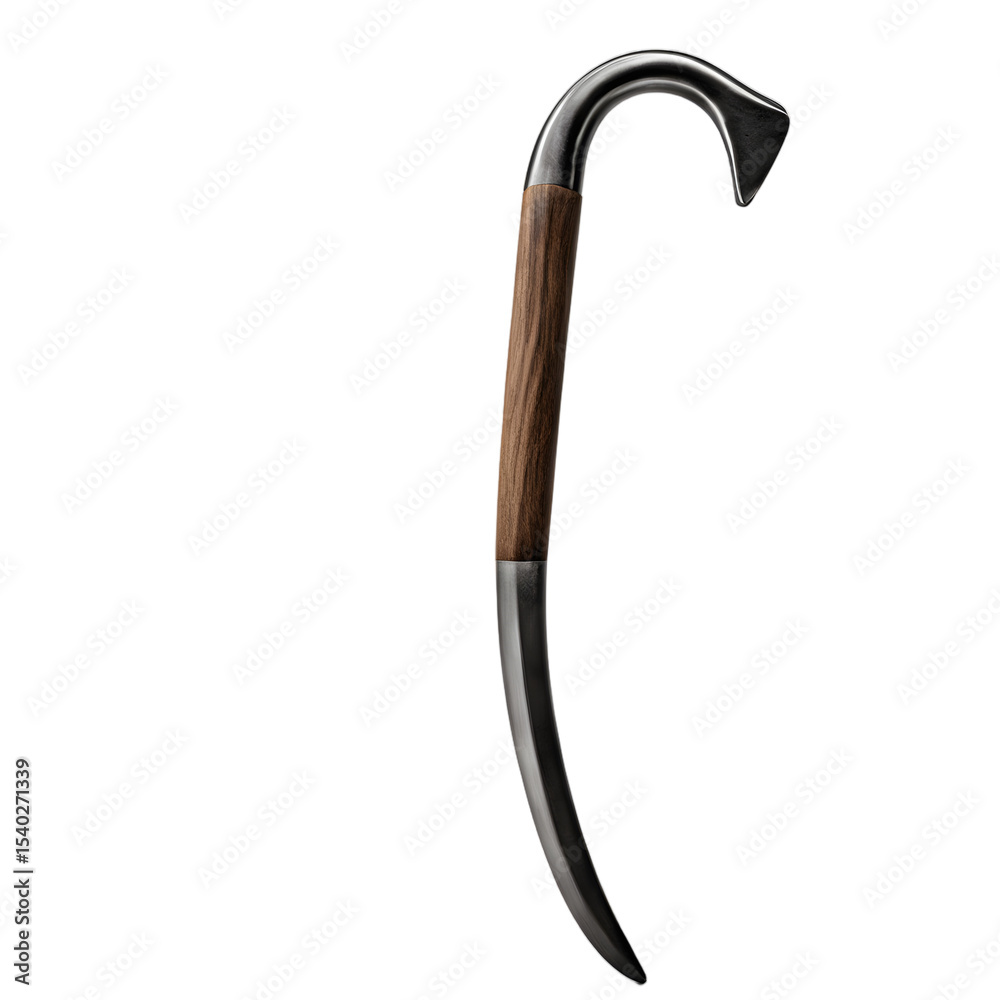 Poster a crowbar (pied de biche) with curved end, isolated on a empty plain background