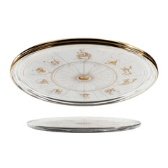 Celestial Zodiac Glass Platter and Stand - Astrology Decor