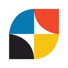 Modern Vibrant Geometric Shape Element