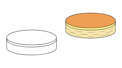 Cake Coloring Page and Illustration