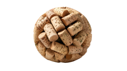 Corks in Circle: An aesthetic perspective of circular composition, where several corks have come together to construct a fascinating, solid sphere.