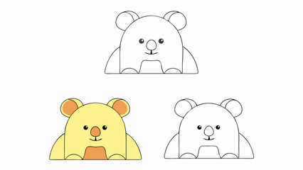 Obraz premium Cute Koala Coloring Page Set