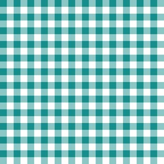 Mid-tone teal gingham seamless pattern with checked grid layout