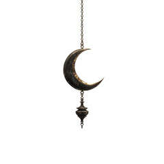 Ornate Crescent Moon and Star Hanging Ornament, Islamic Symbol, Ramadan Decoration