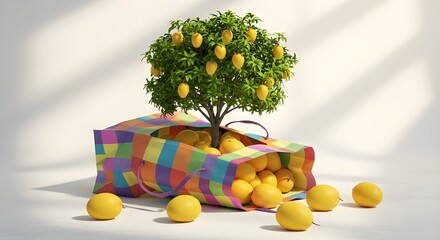 Fruit tree in the basket 