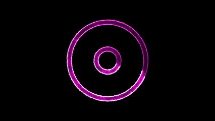 Abstract glowing purple concentric circles on black background futuristic energy flow conceptual design
