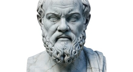Obraz premium Gray Marble Bust Ancient Greek Philosopher sculpture