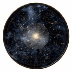 Celestial Orrery Mystical Cosmos in Golden Frame