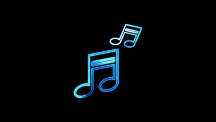 Abstract glowing blue musical notes against a black background representing melody and digital music concepts