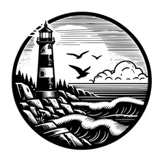 lighthouse on the sea