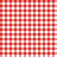 Red apple gingham seamless pattern with balanced checkered layout
