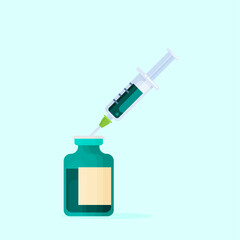 Poison bottle flat vector icon isolated on color background