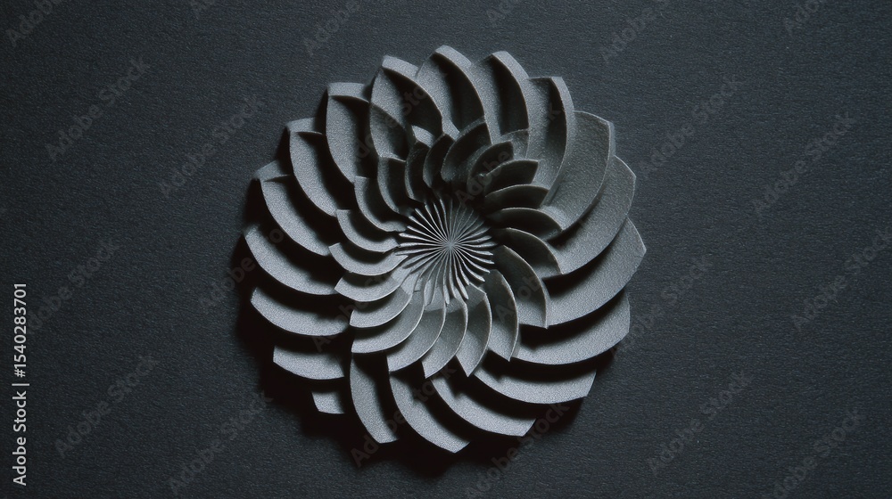 Poster Spiral Design Expanding in Balanced Symmetry Creates a Mesmerizing Visual Effect on a Dark Background